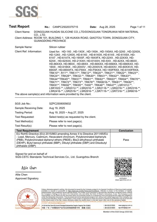 First page preview of RoHS Test Report
